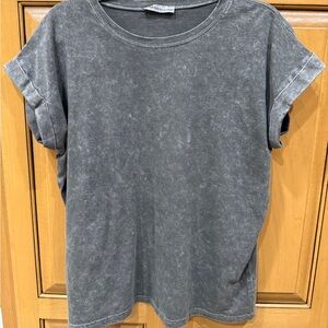 Zenana Mineral Washed Black Short Sleeve Tee